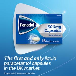 Panadol Paracetamol Liquid Capsules Fast Pain Relief x16 500mg - gallery image 6