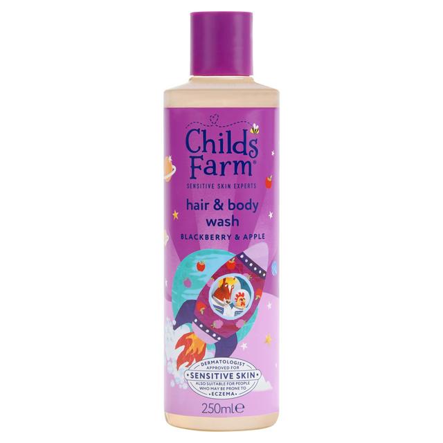 Childs Farm Blackberry & Apple Hair & Body Wash Gentle Tear Free Formula for Kids Babies & Sensitive Skin 250ml - gallery image 1