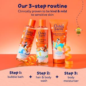 Childs Farm 250ml Gentle Tear-Free Formula for Babies, Kids & Sensitive Skin Sweet Orange Hair & Body Wash - gallery image 4