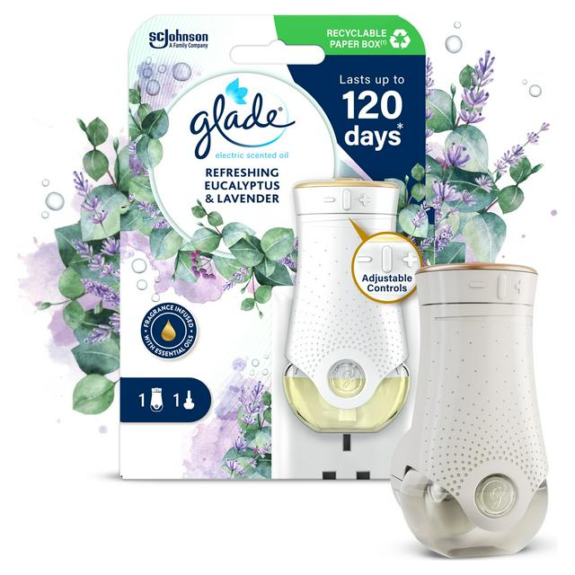 Glade Electric Scented Oil Plug In Holder & Refill Eucalyptus & Lavender 20ml - gallery image 1
