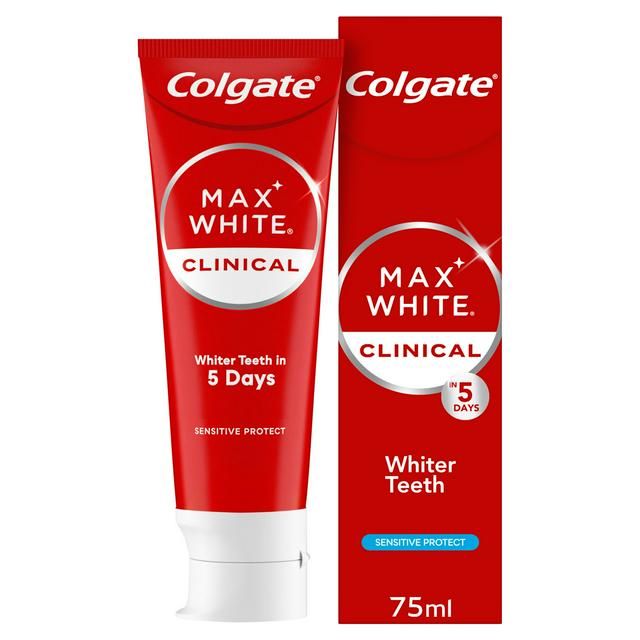 Colgate Max White Clinical Sensitive Protect Teeth Whitening Toothpaste 75ml - gallery image 1