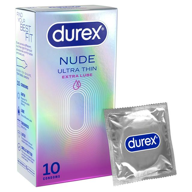 Durex Nude Extra Lube Regular Fit Condoms x12