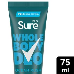 Sure Men Ocean Rush Whole Body Deodorant Cream 72h Odour Control 75ml
