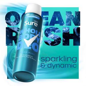 Sure Men Ocean Rush Whole Body Deodorant Spray 72h Odour Control 150ml - gallery image 2