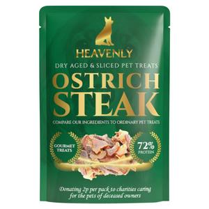 Heavenly Ostrich Steak Dry Aged & Sliced Pet Dog Treats 25g
