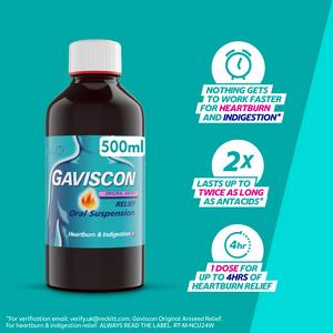 Gaviscon Heartburn & Indigestion Liquid Aniseed 500ml - gallery image 2