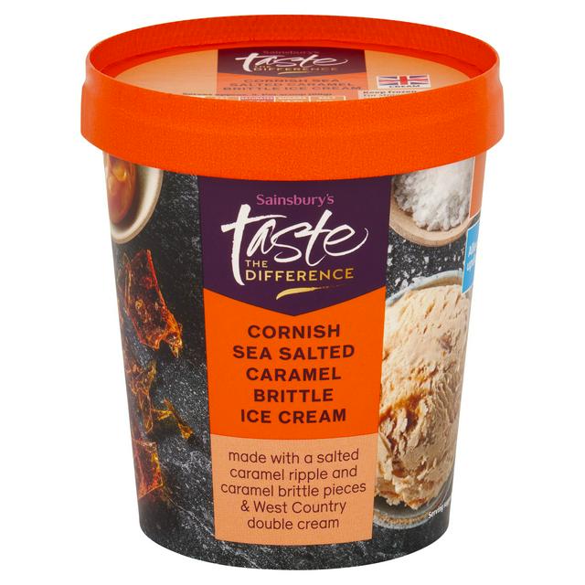 Sainsbury's Cornish Sea Salted Caramel Brittle Ice Cream, Taste the Difference 480ml | Sainsbury's