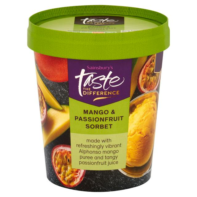 Sainsbury's Mango & Passionfruit Sorbet, Taste the Difference 500ml | Sainsbury's