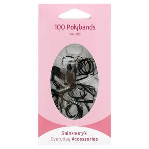 Sainsbury's Polybands Black or Clear x100