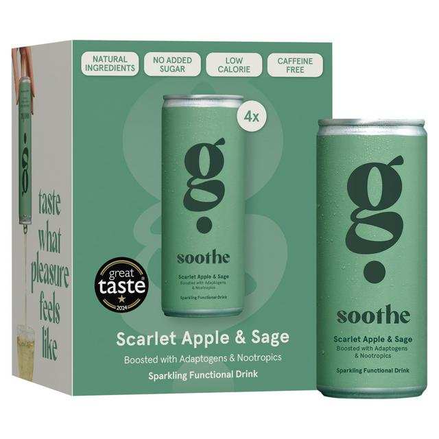 G Spot Soothe Scarlet Apple & Sage Sparkling Functional Drink 4 x 250ml - gallery image 1