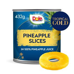 Dole Gold Pineapple Slices In Juice 432G
