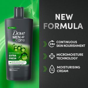 Dove Men+Care 700ml Refreshing Extra Fresh 3 in 1 Hair, Face & Body Wash - gallery image 2