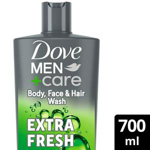 Dove Men+Care 700ml Refreshing Extra Fresh 3 in 1 Hair, Face & Body Wash
