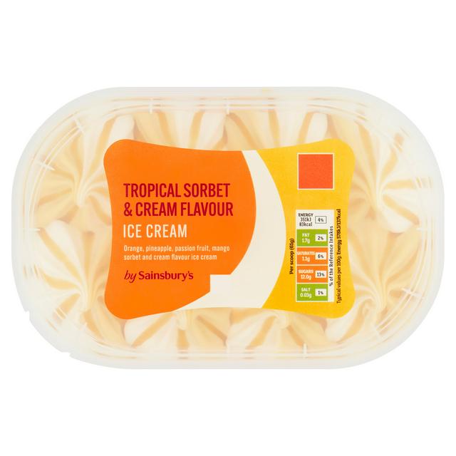 Sainsbury's Tropical Sorbet & Cream Flavour Ice Cream 900ml - gallery image 1