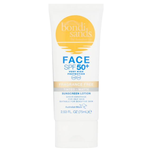 Bondi Sands Face SPF 50+ Fragrance Free Tinted Matte Sunscreen Lotion 75ml - gallery image 1