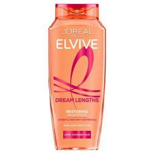 Elvive Dream Lengths Restoring Shampoo - Long Hair, Vegetal Keratin, Castor Oil, 250ml