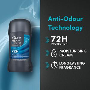Dove Men+Care Advanced Anti Perspirant Stick Clean Comfort 50ml - gallery image 2