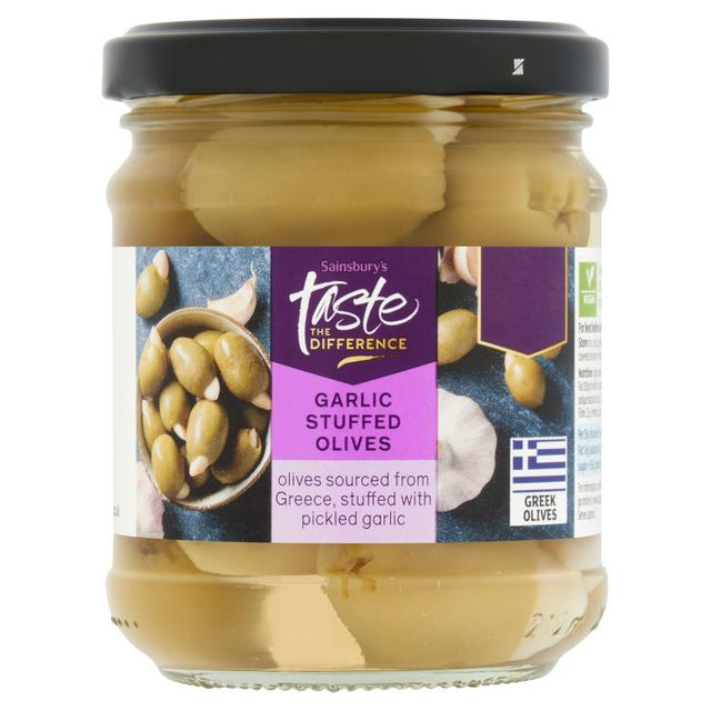 Taste the Difference Sainsbury's Garlic Stuffed Olives, Taste the Difference 190g