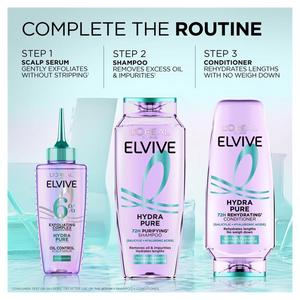 L'Oréal Paris Elvive Hydra Pure 72H Purifying Hair Shampoo for Oily Scalp & Dehydrated Lengths 400ml - gallery image 4