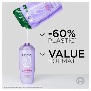 L'Oréal Paris Elvive Hydra Hyaluronic Moisture Boosting Shampoo Refill Pouch 500ml - gallery image 2