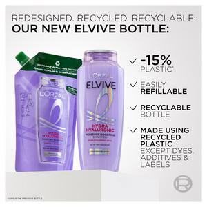 L'Oréal Paris Elvive Hydra Hyaluronic Moisture Boosting Shampoo Refill Pouch 500ml - gallery image 3