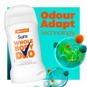 Sure Women Fresh Citrus Whole Body Deodorant Stick 48h Odour Control 50ml - gallery image 3