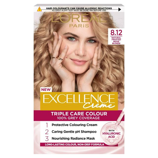 L'Oréal Paris Excellence Creme Permanent Hair Dye 8.12 Natural Frosted Beige Blonde - gallery image 1