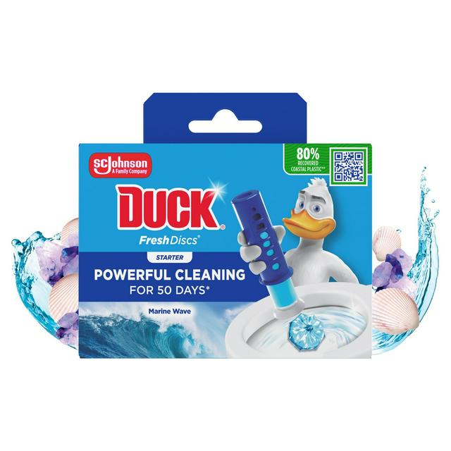 Duck Toilet Fresh Discs Toilet Cleaner Holder & Refill Marine 36ml - gallery image 1