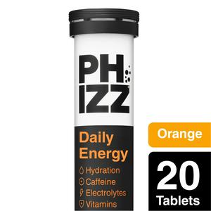 Phizz Daily Energy 20 x Orange, Hydration, Caffeine, Electrolytes & Vitamins Effervescent Tablets - video
