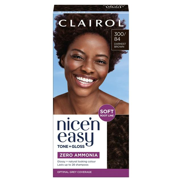 Clairol Nice'N Easy Tone+Gloss Darkest Brown 300/84 Semi Permanent Hair Dye - gallery image 1