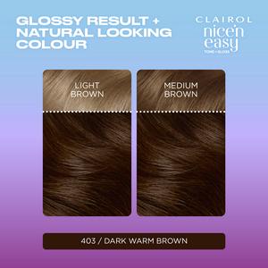 Clairol Nice'N Easy Tone+Gloss Dark Warm Brown 403/82 Semi Permanent Hair Dye - gallery image 2