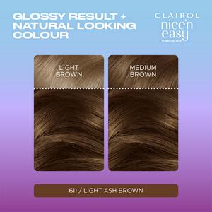 Clairol Nice'N Easy Tone+Gloss Light Ash Brown 611/75 Semi Permanent Hair Dye - gallery image 2