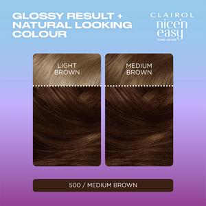 Clairol Nice'N Easy Tone+Gloss Medium Brown 500/765 Semi Permanent Hair Dye - gallery image 2