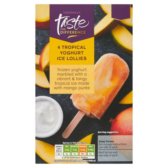 Sainsbury's Tropical Yoghurt Ice Lollies, Taste the Difference 4 x 73ml - gallery image 1