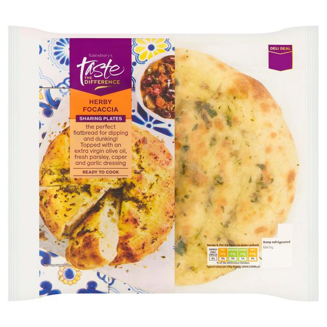 Taste the Difference Sainsbury's Herby Focaccia, Taste the Difference 246g