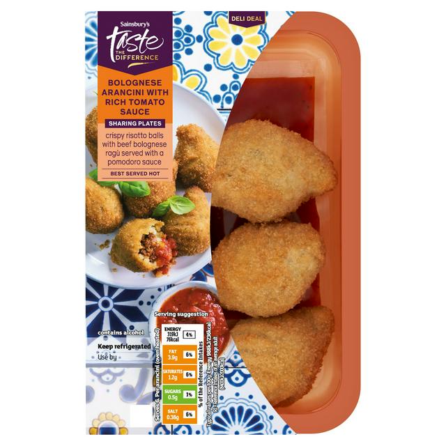 Taste the Difference Sainsbury's Bolognese Arancini with Rich Tomato Sauce, Taste the Difference 210g