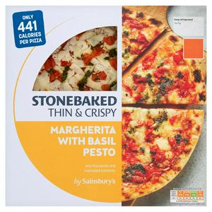 Sainsbury's Stonebaked Thin & Crispy Margherita with Basil P...