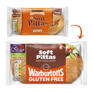 Warburtons Gluten Free Brown Soft Pittas x4 - gallery image 2