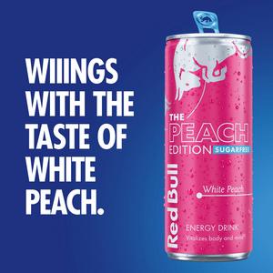 Red Bull Energy Drink Sugar Free White Peach Edition 4 x 250ml - gallery image 2