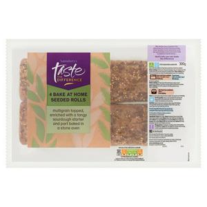 Sainsbury's Bake at Home Seeded Rolls, Taste the Difference x4 75g