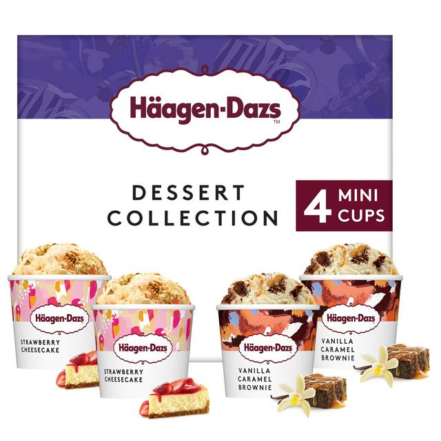 Haagen-Dazs Dessert Collection Mini Ice Cream Tubs 4 x 95ml - gallery image 1
