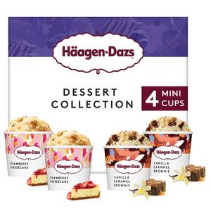 Haagen-Dazs Dessert Collection Mini Ice Cream Tubs 4 x 95ml