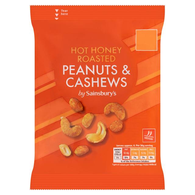 Sainsbury's Hot Honey Roasted Peanuts & Cashews 200g - gallery image 1
