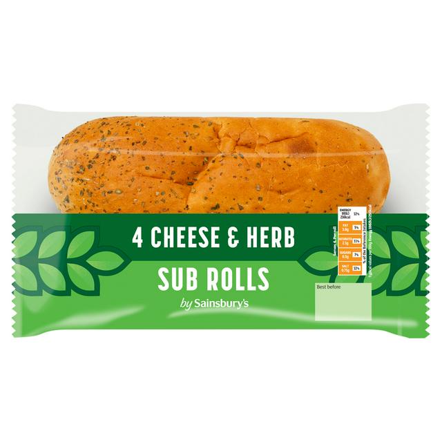 Sainsburys Sainsbury's Cheese & Herb Sub Rolls x4