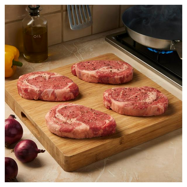 Taste the Difference Sainsbury's 4 x 285g Aberdeen Angus Ribeye Steaks, Taste the Difference