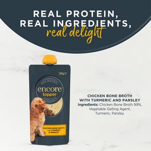 Encore Topper Chicken Bone Broth with Turmeric & Parsley Dog Food 200g - gallery image 3