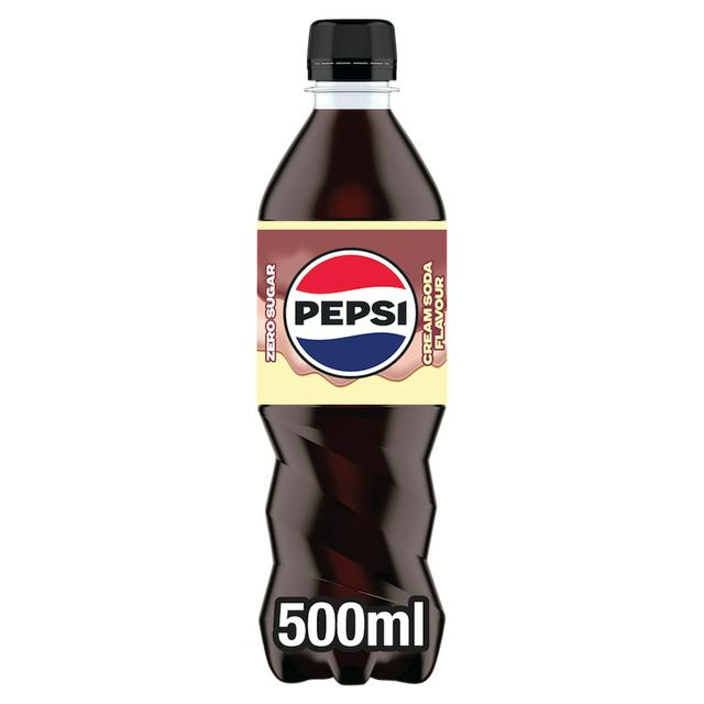 Pepsi 500ml Cream Soda Flavour Cola Zero Sugar Bottle - gallery image 1