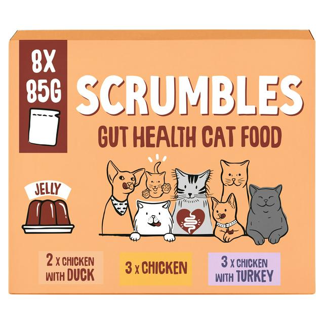 Scrumbles 8 x 85g Jelly Gut Health Wet Cat Food - gallery image 1