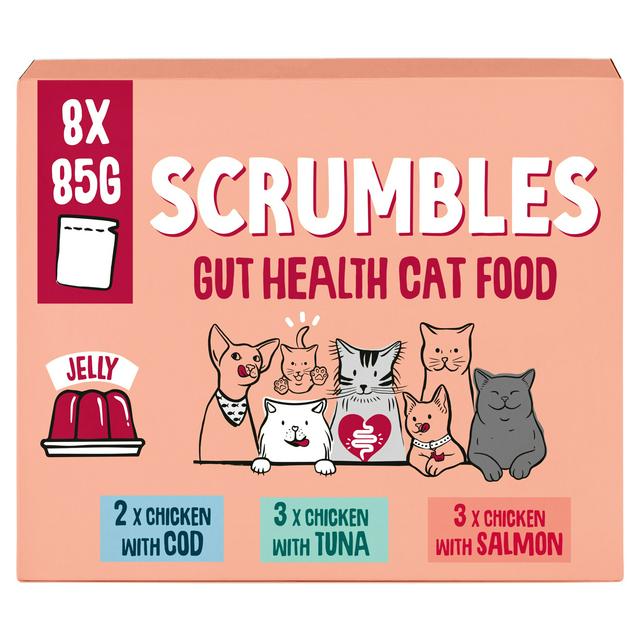 Scrumbles 8 x 85g Jelly Gut Health Wet Cat Food - gallery image 1