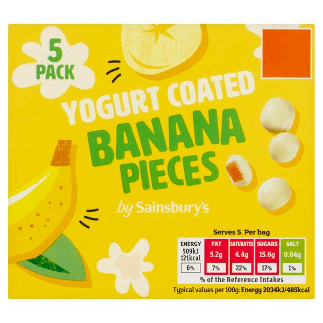 Sainsbury's Yogurt Coated Banana Pieces 5 x 25g - gallery image 1